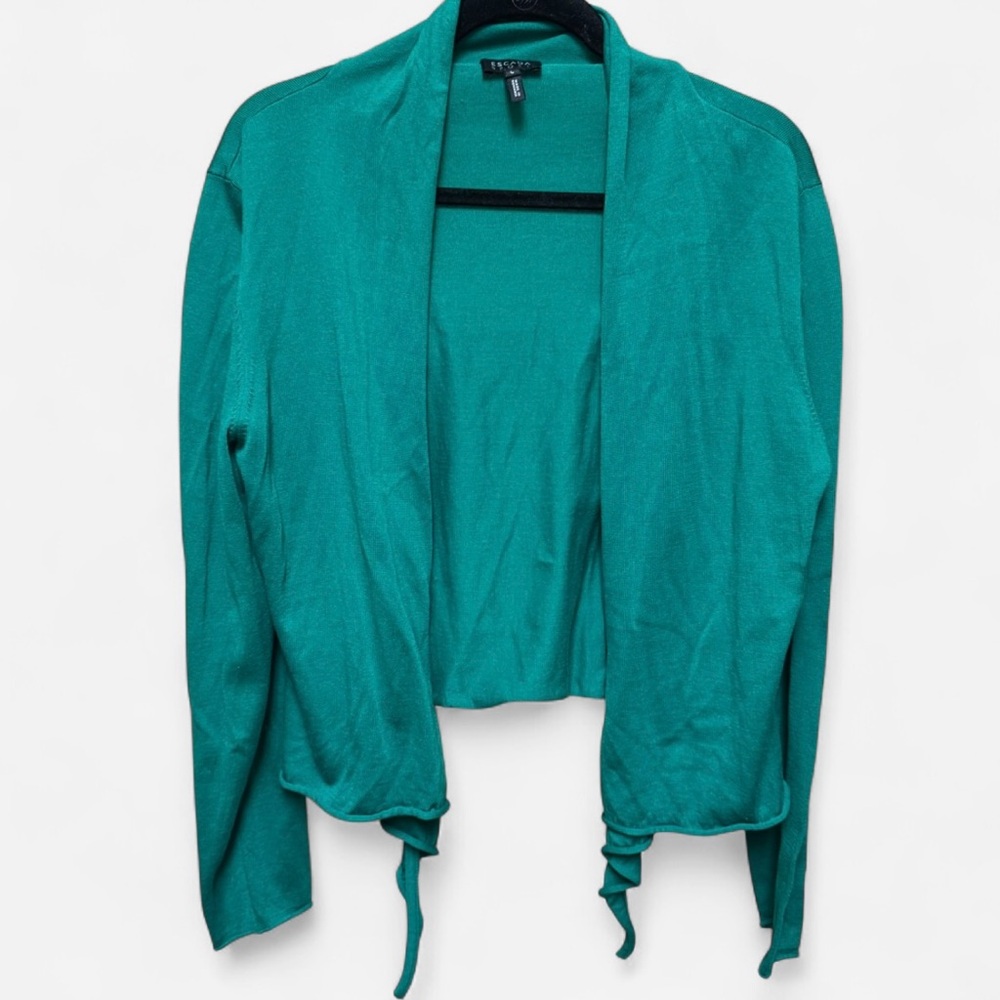 Emerald Escada Sport Cotton Open Front Cardigan